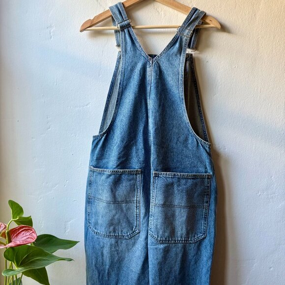 Reformation, River Relaxed Denim Overalls Ivory, Size 6 - Picture 6 of 7